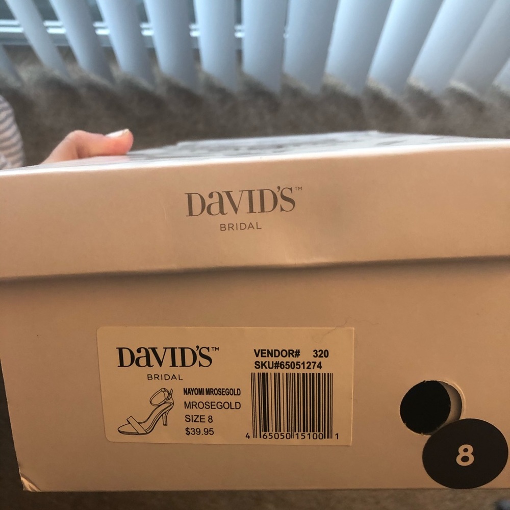 David’s bridal rose gold heels